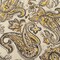 Yellow-Black-Beige Famous Designer Poly Stretch Paisley Printed Mesh Fabric By the Yard
